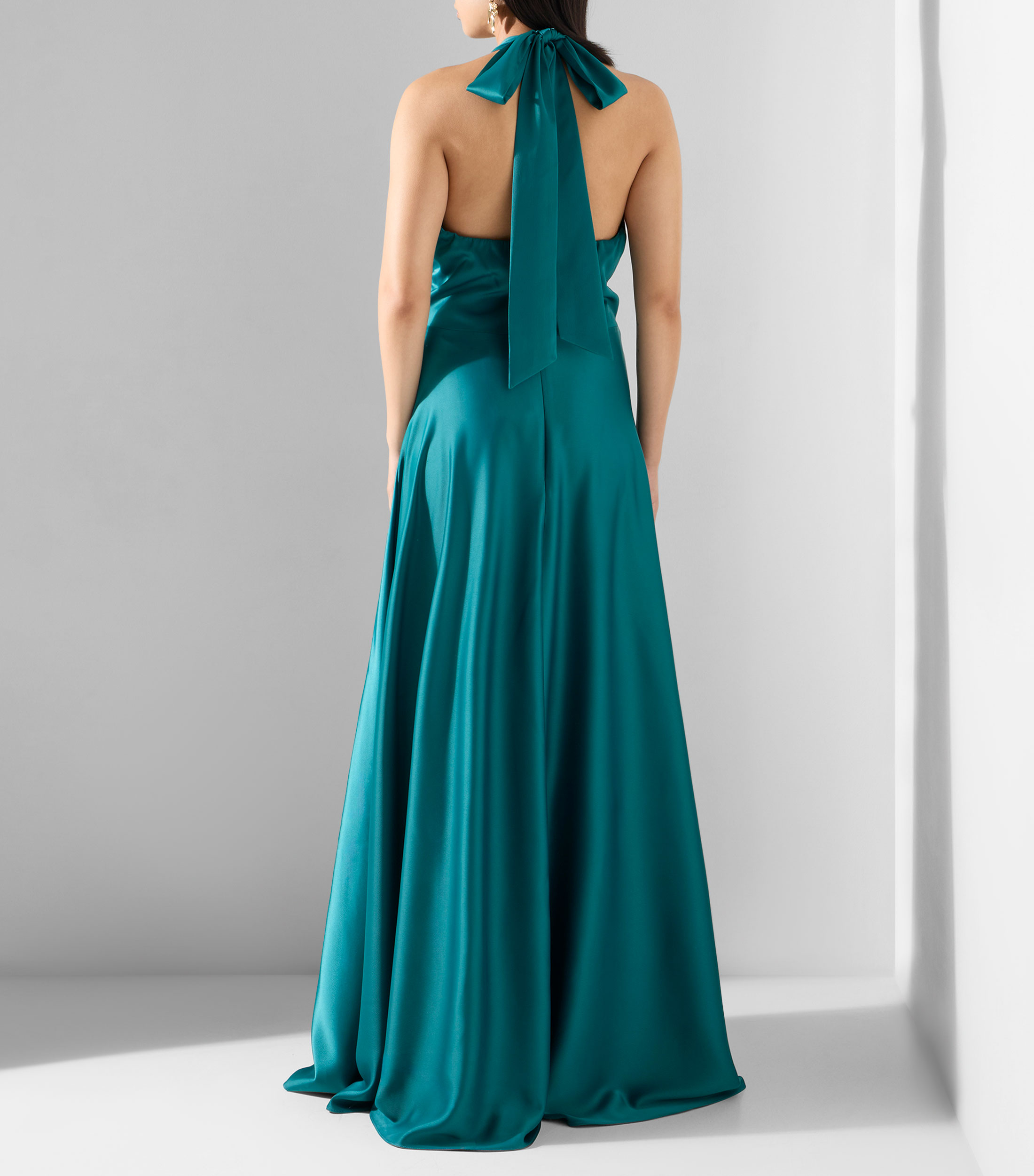 Vestido de fiesta largo liso Mujer